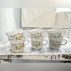 Corning Ware Coffee Cups Corelle Strawberry Sundae Floral Coffee Cups Set of 6